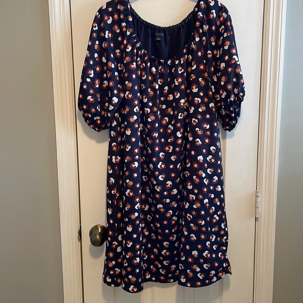Ann Taylor Navy Smock Dress